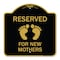 Signmission Pink Reserved Parking for New Mothers, Black & Gold Aluminum Sign, 18" x 18", BG-1818-23299 A-DES-BG-1818-23299 - alternate 1